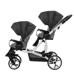 Коляска для двойни Aroteam Twinat Duo 2 в 1, 05 (черный+св.серый) 