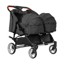Коляска для двойни Carrello Connect 2 в 1, Serious Black (черный)