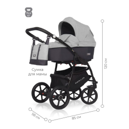 Коляска 2 в 1 Riko Basic Bella 01 серый-графит