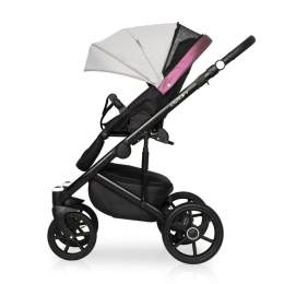 Коляска 2 в 1 Riko Basic Ozon Shine, 01 розовый-серый