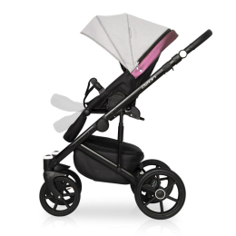 Коляска 3 в 1 Riko Basic Ozon Shine, 01 розовый-серый
