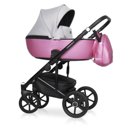 Коляска 3 в 1 Riko Basic Ozon Shine, 01 розовый-серый