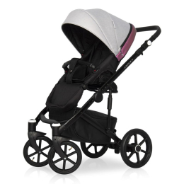Коляска 3 в 1 Riko Basic Ozon Shine, 01 розовый-серый