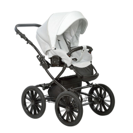 Коляска 2 в 1 Indigo Porto Classic 14, po 02 (св.серая кожа+св.серый лен)