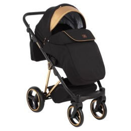 Коляска 2 в 1 Adamex Cristiano Special Edition CR403 (золотая кожа+черный)