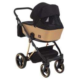 Коляска 3 в 1 Adamex Cristiano Special Edition CR403 (золотая кожа+черный)