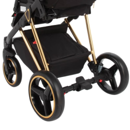 Коляска 3 в 1 Adamex Cristiano Special Edition CR403 (золотая кожа+черный)