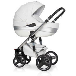 Коляска 2 в 1 Riko Bruno Ecco Silver 32 белый-серебристый
