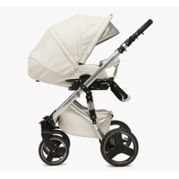 Коляска 2 в 1 Riko Bruno Ecco Silver 32 белый-серебристый