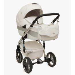 Коляска 2 в 1 Riko Bruno Ecco Silver 32 белый-серебристый