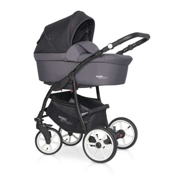 Коляска 2 в 1 Riko Basic Bella Sport, 01 Carbon (графит)