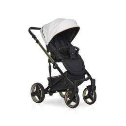 Коляска 2 в 1 Riko Ozon Premium, 33 белый-золотой