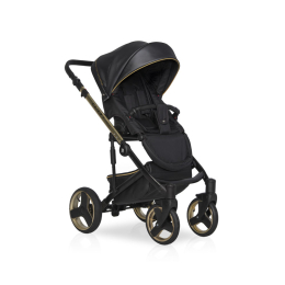 Коляска 2 в 1 Riko Ozon Premium, 34 чёрный-золотой