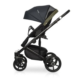 Коляска 3 в 1 Riko Basic Ozon, 02 черно-зеленый