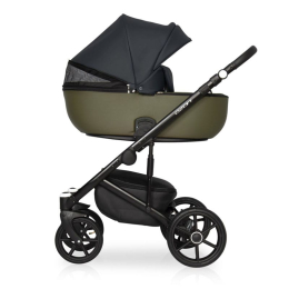 Коляска 3 в 1 Riko Basic Ozon, 02 черно-зеленый