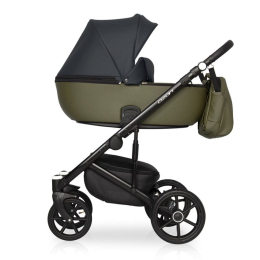 Коляска 3 в 1 Riko Basic Ozon, 02 черно-зеленый