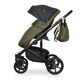 Коляска 3 в 1 Riko Basic Ozon, 02 черно-зеленый