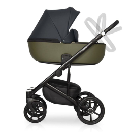 Коляска 3 в 1 Riko Basic Ozon, 02 черно-зеленый
