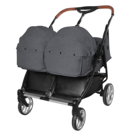 Коляска для двойни Carrello Connect 2 в 1, Serious Black (черный)