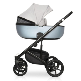 Коляска 3 в 1 Riko Basic Ozon Shine, 02 голубой-серый