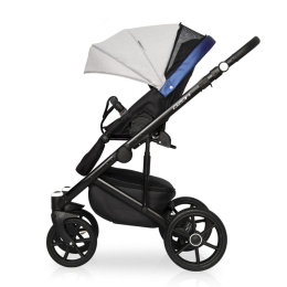 Коляска 3 в 1 Riko Basic Ozon Shine, 04 синий-серый