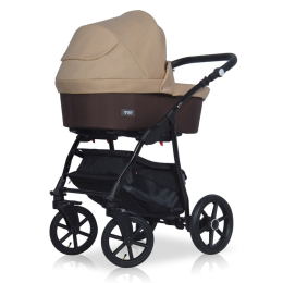 Коляска 3 в 1 Riko Basic Bella 07 коричневый-бежевый