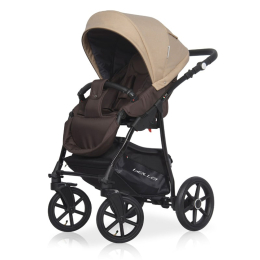 Коляска 3 в 1 Riko Basic Bella 07 коричневый-бежевый