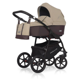 Коляска 3 в 1 Riko Basic Bella 07 коричневый-бежевый
