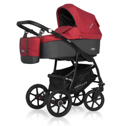 Коляска 3 в 1 Riko Basic Bella 10 серый-красный