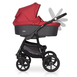 Коляска 3 в 1 Riko Basic Bella 10 серый-красный