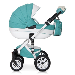 Коляска 3 в 1 Riko Bruno Ecco 15 бирюза-белый