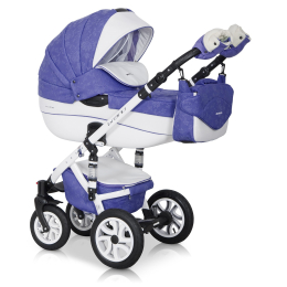Коляска 3 в 1 Riko Bruno Ecco 19 фиолетовый-белый
