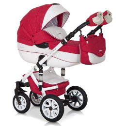 Коляска 3 в 1 Riko Bruno Ecco 20 красный-белый