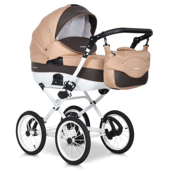 Коляска 2 в 1 Riko Bruno Ecco Prestige 12 бежевый-коричневый