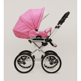 Коляска 2 в 1 Riko Bruno Ecco Prestige 18 розовый-белый