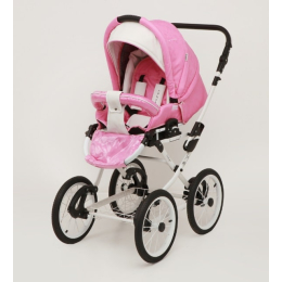 Коляска 2 в 1 Riko Bruno Ecco Prestige 18 розовый-белый