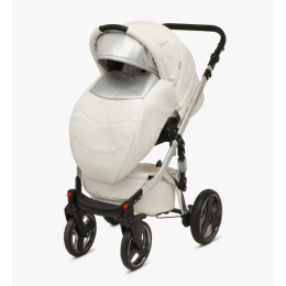 Коляска 3 в 1 Riko Bruno Ecco Silver 32 белый-серебристый