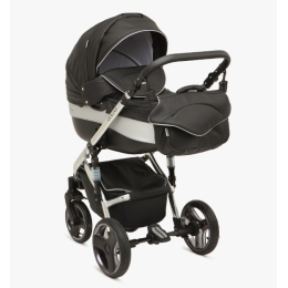 Коляска 2 в 1 Riko Bruno Ecco Silver 33 черный-серебристый