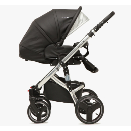 Коляска 3 в 1 Riko Bruno Ecco Silver 33 черный-серебристый