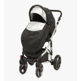 Коляска 3 в 1 Riko Bruno Ecco Silver 33 черный-серебристый