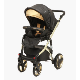 Коляска 3 в 1 Riko Bruno Ecco Gold 36 черный-золотой