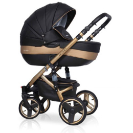 Коляска 3 в 1 Riko Bruno Ecco Gold 36 черный-золотой