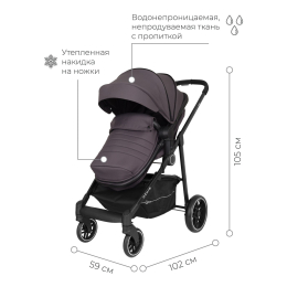 Коляска-трансформер Rant Azure Star Moon Grey (Графитовый)