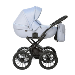 Коляска 2 в 1 Indigo Porto Classic 14, po 06 (серо-синяя кожа+джинс лен)