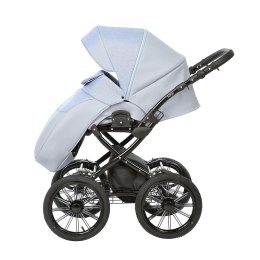 Коляска 2 в 1 Indigo Porto Classic 14, po 06 (серо-синяя кожа+джинс лен)