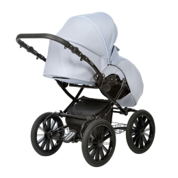 Коляска 2 в 1 Indigo Porto Classic 14, po 06 (серо-синяя кожа+джинс лен)