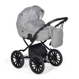 Коляска 2 в 1 Indigo MIO Plus 14 mi 03 (св.серая кожа+серый узор)