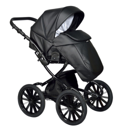 Коляска 2 в 1 Indigo BROCO Eco Plus 14, 03 (черная кожа)