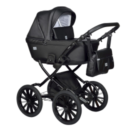 Коляска 2 в 1 Indigo BROCO Eco Plus 14, 03 (черная кожа)
