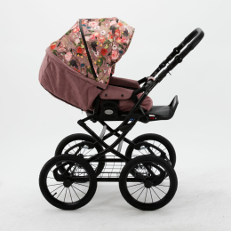 Коляска 3 в 1 Adamex Porto Retro Flowers PO-FL2 (цветы+ сирен.тк)